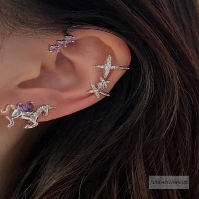 Set Bông Tai Ngựa Một Sừng 