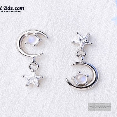 Bông tai trăng sao đá mặt trăng