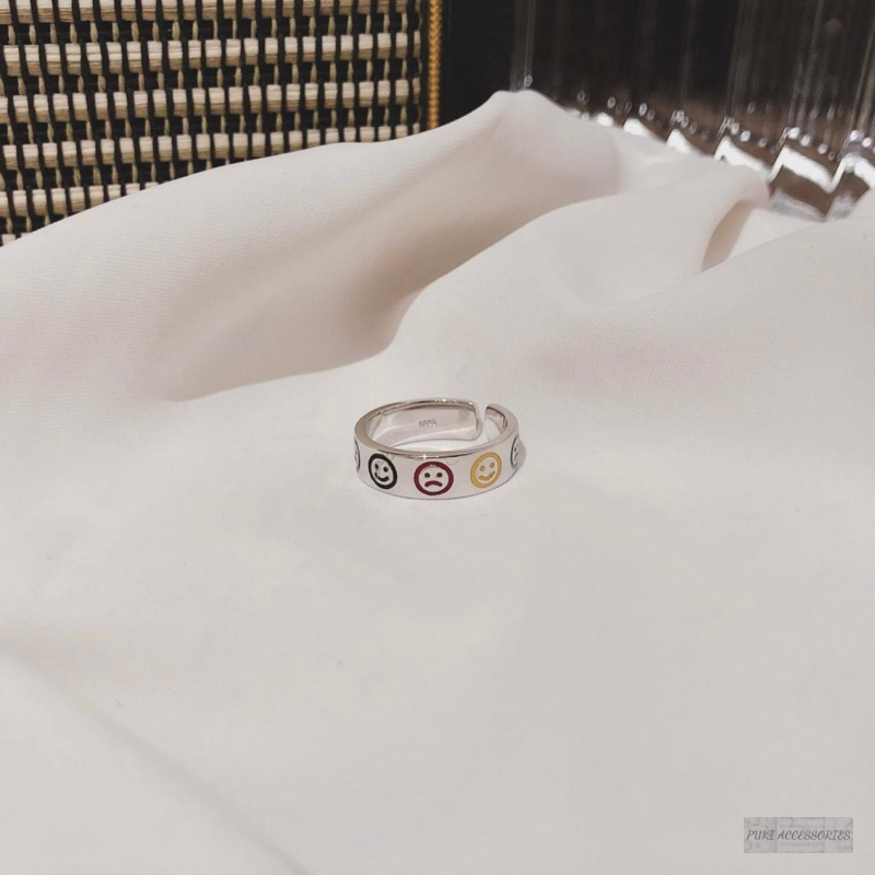 Nhẫn bạc SOFF CLUB S925 – Nhẫn mặt cười icon sắc màu