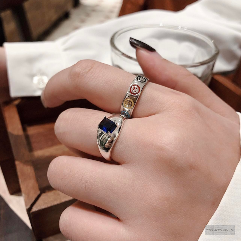 Nhẫn bạc SOFF CLUB S925 – Nhẫn mặt cười icon sắc màu