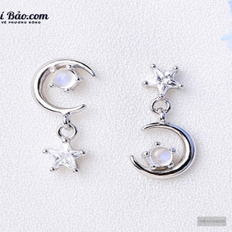 Bông tai trăng sao đá mặt trăng